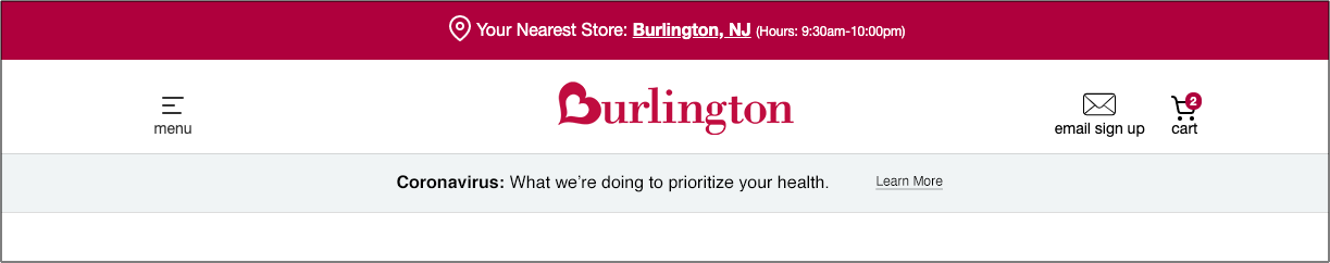 Burlington Header Redesign: After