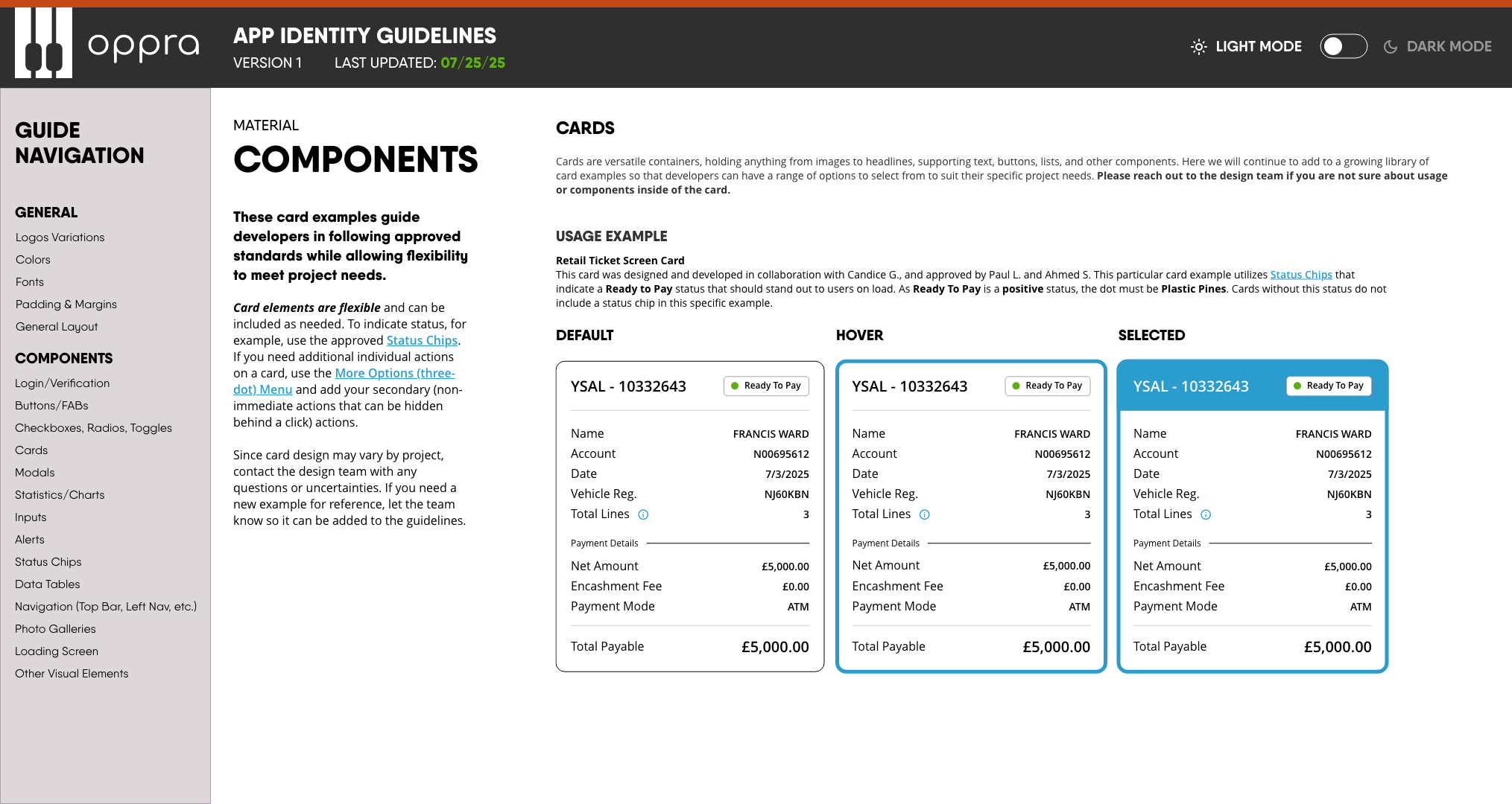 EMR Card Guide: Light Mode